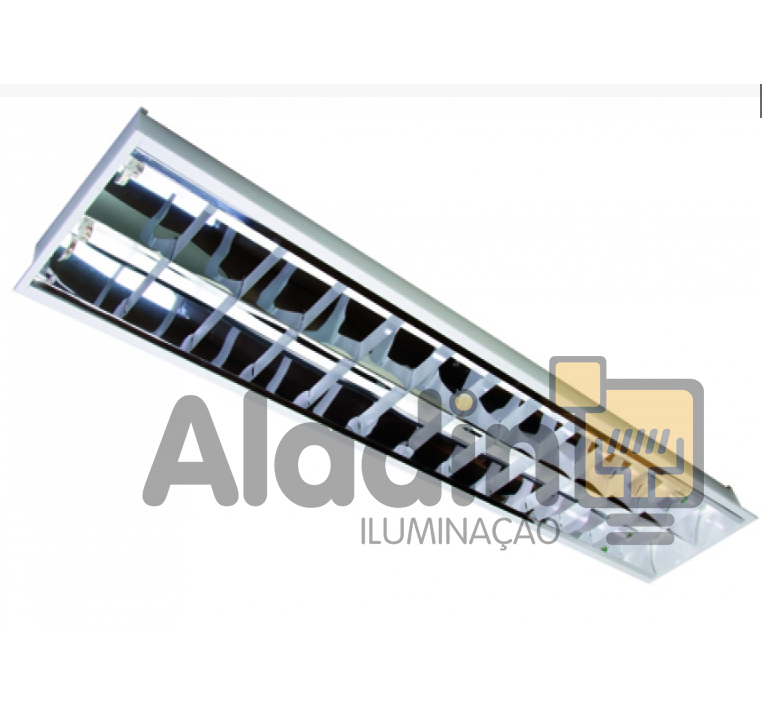 FE 204 Luminária fluorescente de embutir com aleta Aladin Iluminação