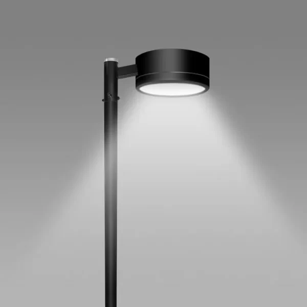 Poste de jardim com uma luminária PT 305/1 — referência original do catálogo Aladin