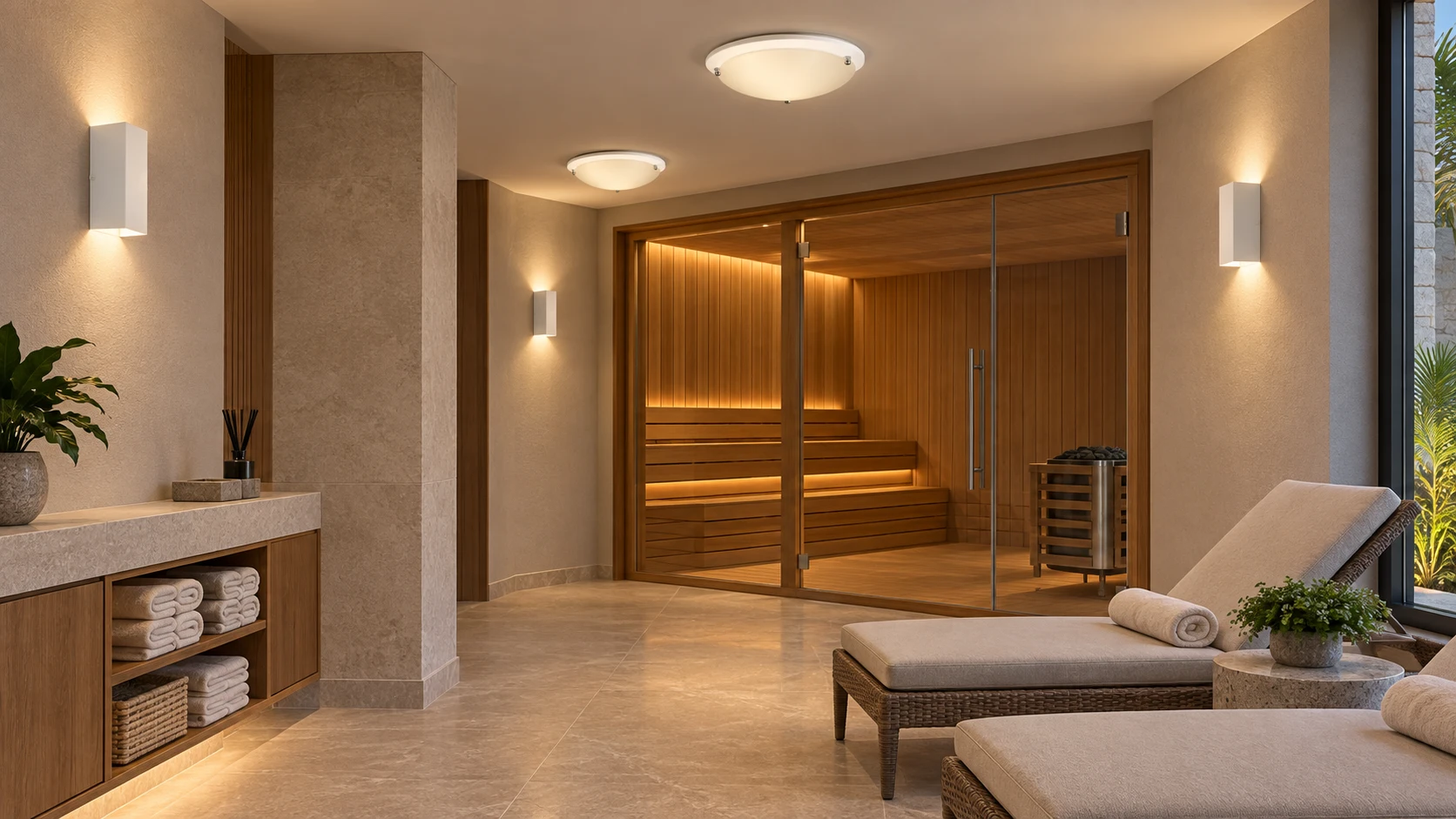 Sauna e antessala com PL 263 · AD 208 — imagem ilustrativa criada com IA
